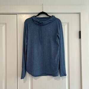 Athleta Women's Lightweight Hoodie‎ Sweatshirt Heathered Blue Size Small